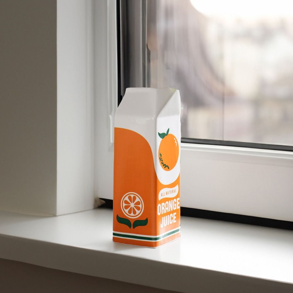 Orange Juice Carton Vase