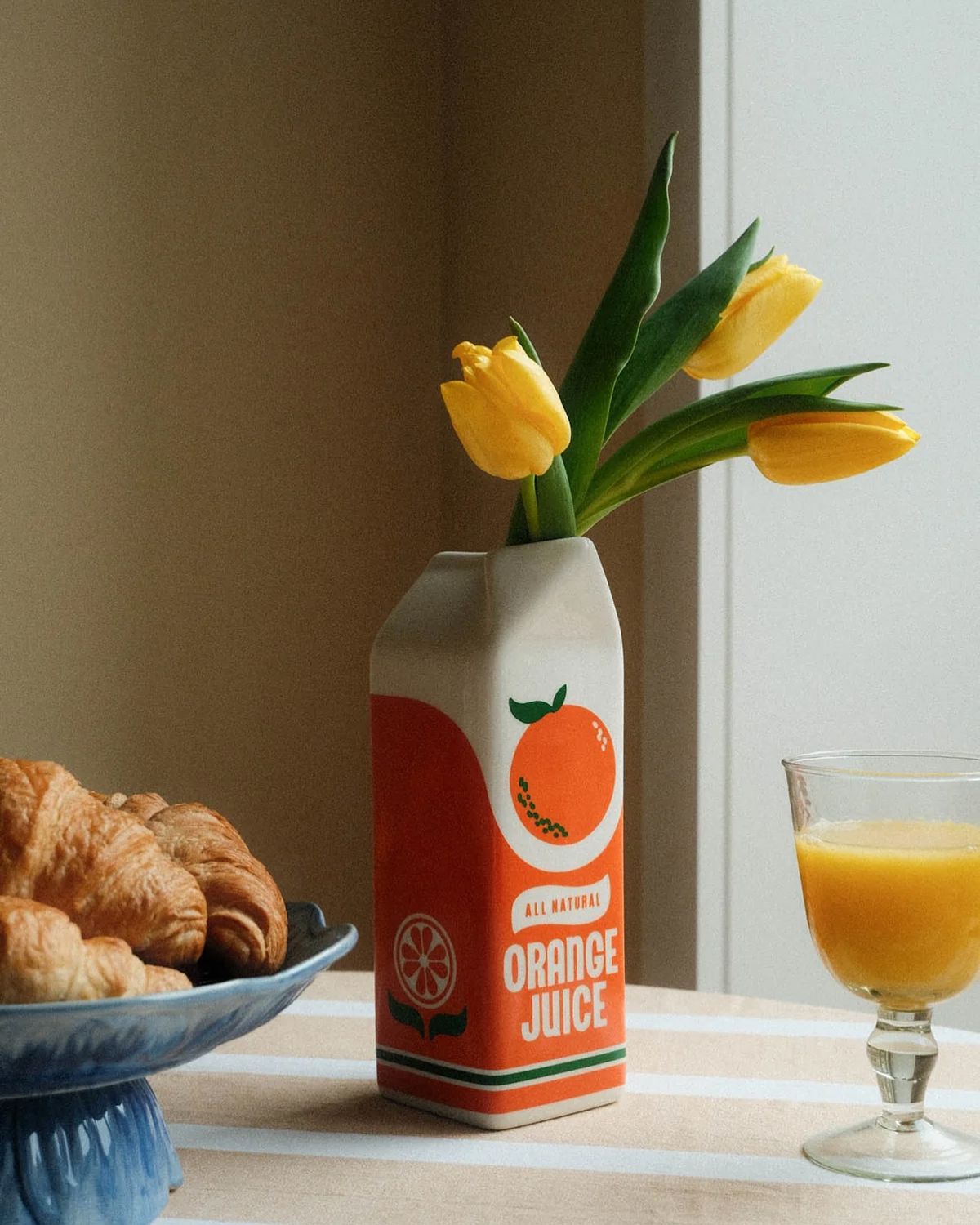 Orange Juice Carton Vase