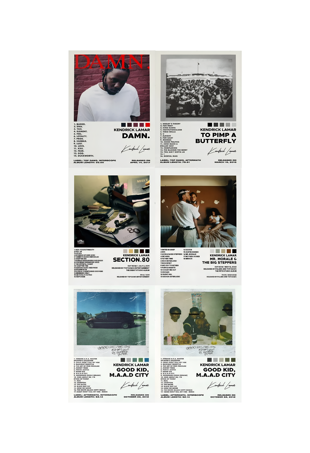 Kendrick Lamar Tracklist Prints