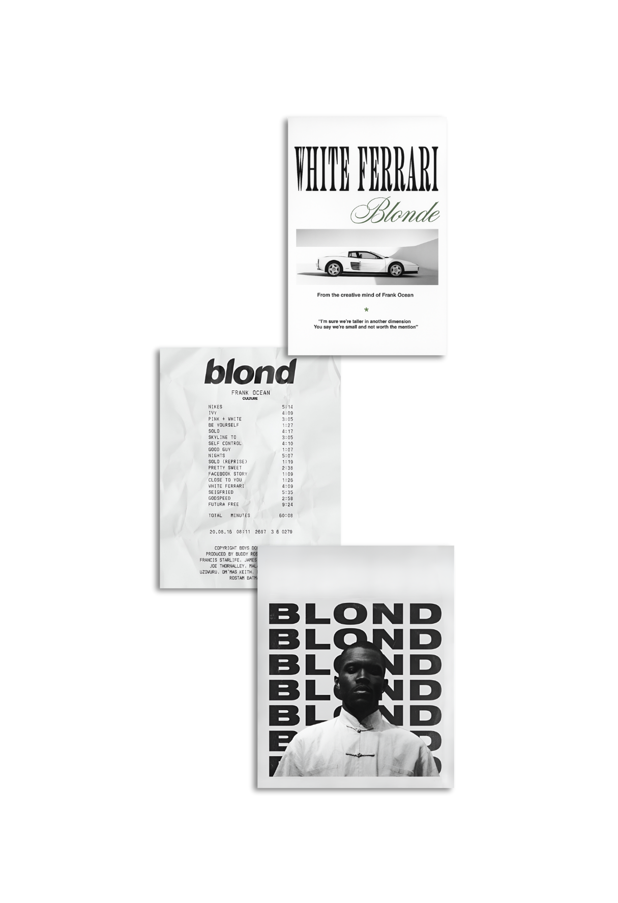 Greyscale Frank Ocean Prints